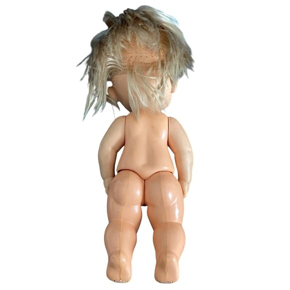 VTG Mattel Tippee Toes Baby Doll Blonde Hair Blue Eyes Girl Articulated 1980 - Picture 3 of 12